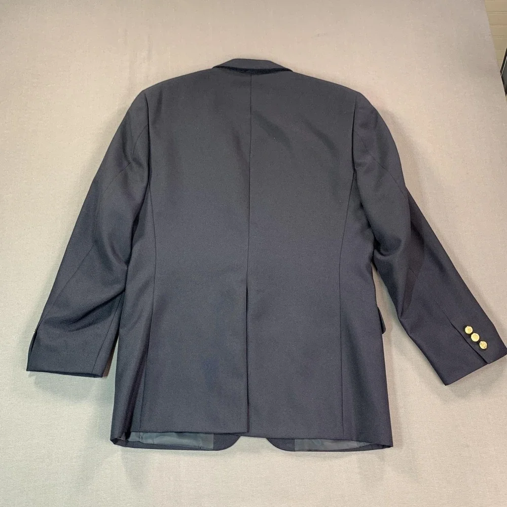 Bert Pulitzer Blazer Mens 38R Blue Polyester‎ Wool Gold Button Sport Coat Jacket